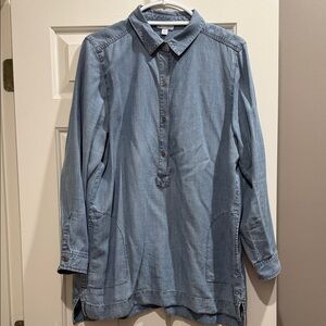 J. Jill Chambray Blue Tunic Top - Size Large